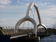 Stainless Steel Bridge Arches Support Sölvesborg Pedestrian and Cycling Bridge