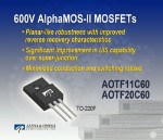 AOS Launches 600V MOSFETs with AlphaMOS II Technology