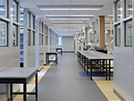 Steel casework and fume hoods installed in the Consolidated Forensic laboratory