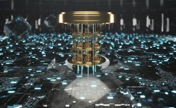 Quantum Computer-Assisted Design of a Visually Transparent Radiative Cooler