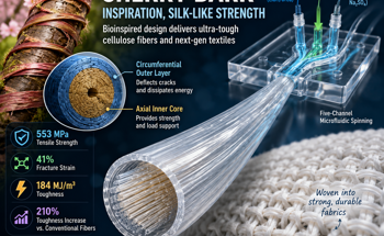 Cherry Bark Design Turns Cellulose Into Spider Silk-Like Tough Fibers
