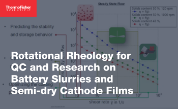 Rotational Rheology for QC and Research on Battery Slurries and Semi-dry Cathode Films