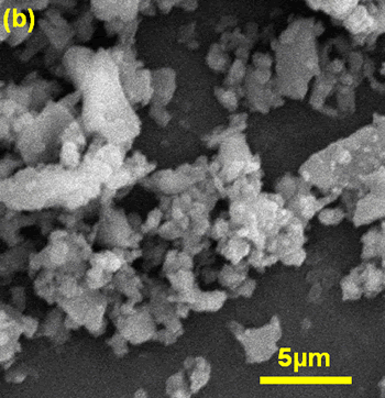 AZoJoMo – AZoM Journal of Materials Online - SEM images of slag-sialon powder by SHS after ball-milled for 48 h.