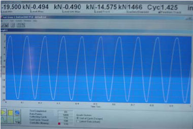 Fatigue loading of the CTOD test sample.