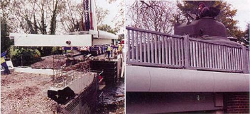 AZoM - Metals, Ceramics, Polymer and Composites : Fibre Reinforced Plastics bridge sections being lifted into position and under the load of a sherman tank.