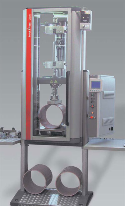 Allround-Line Z050 in an extended version for testing tensile characteristics and ring stiffness on plastic pipes