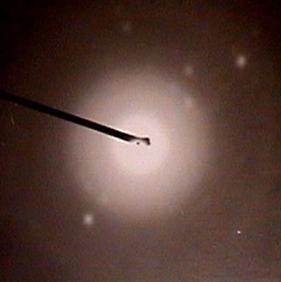 Electron diffraction pattern of PbS nanoparticles in zeolite X.
