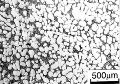 AZoJomo - AZoM Journal of Materials Online - Microstructure of spherical primary crystals of AC4CH alloy specimen on experiment Ex. 8.