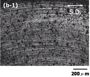 AZoJoMo – AZoM Journal of Materials Online : Optical observations on sliding surfaces of pin specimens (magnesium composite with Mg2Si) and S35Ccounter materials under oil lubricant; Si content of 5% . (Upper; pin, Lower; disk).